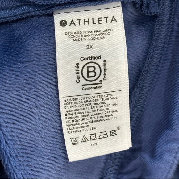 Athleta Cozy Karma Twist Neck Sweatshirt Blue 2X - Picture 5 of 13